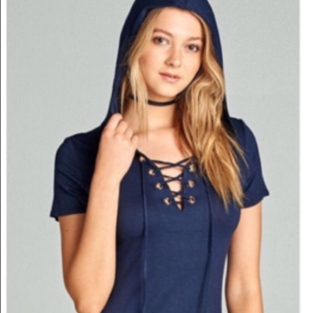 Blue T-shirt Fashion Tunic Dress